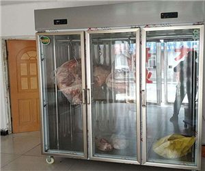 成都三门挂肉柜（猪牛羊肉冷藏保鲜展示柜）案例
