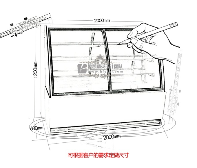 DG-KA弧形四层蛋糕柜